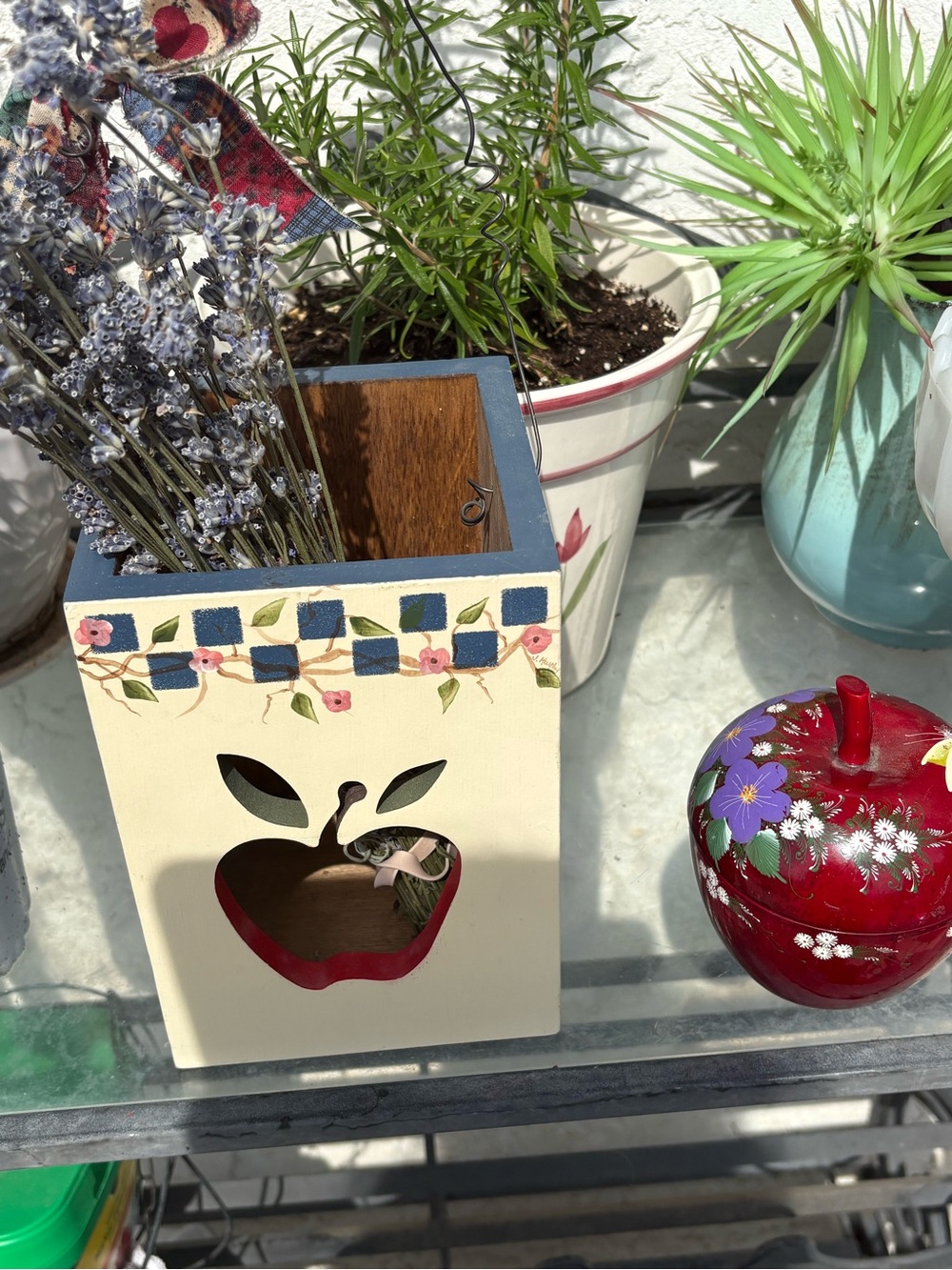 Cottage Core Apple 🍎 Cut Out Wooden Box